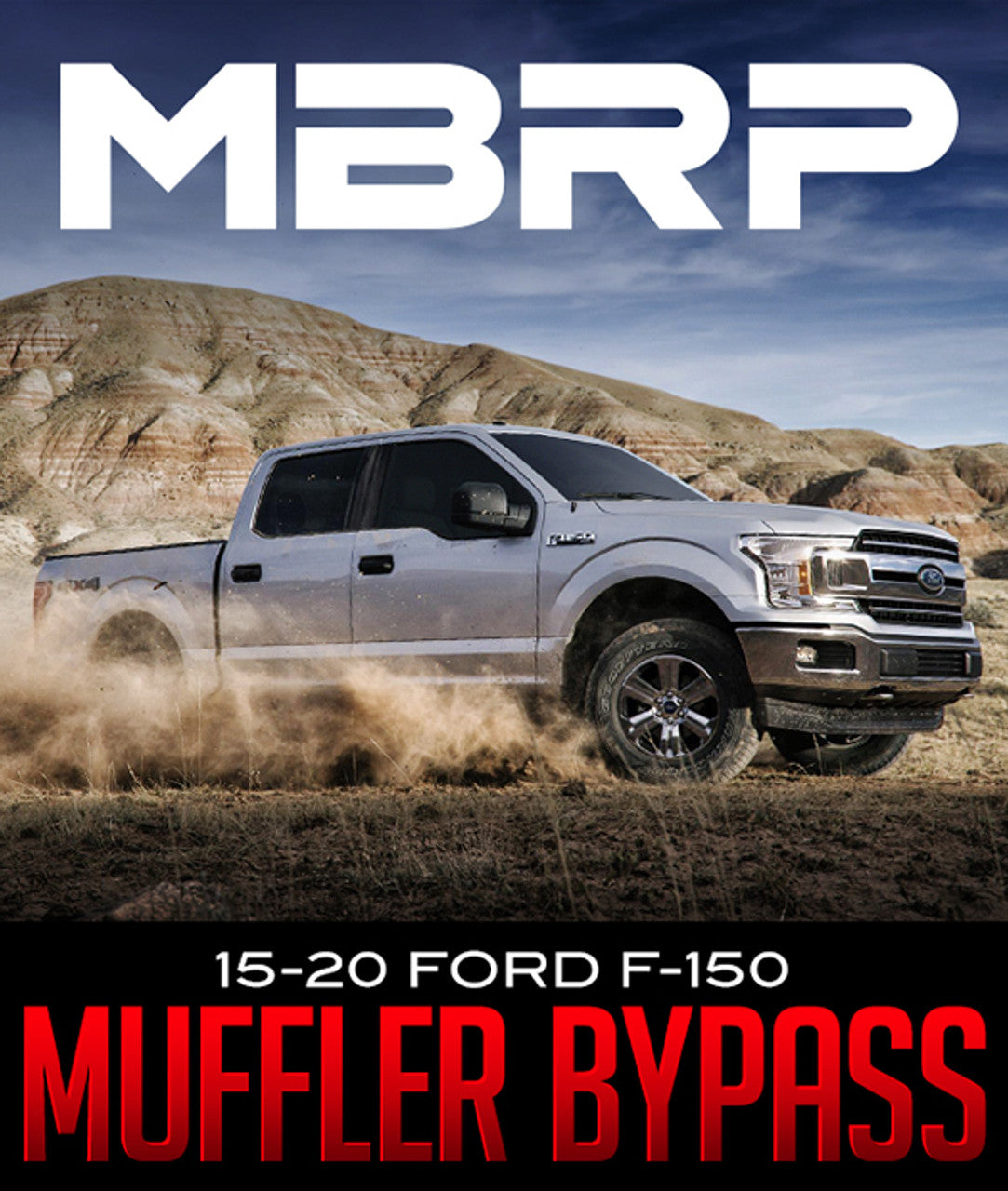 MBRP 2015-2020 Ford F-150 2.7L, 3.5L, 5.0L 3in Muffler ByPass Exhaust (Race Profile) - S5201409 MBRP