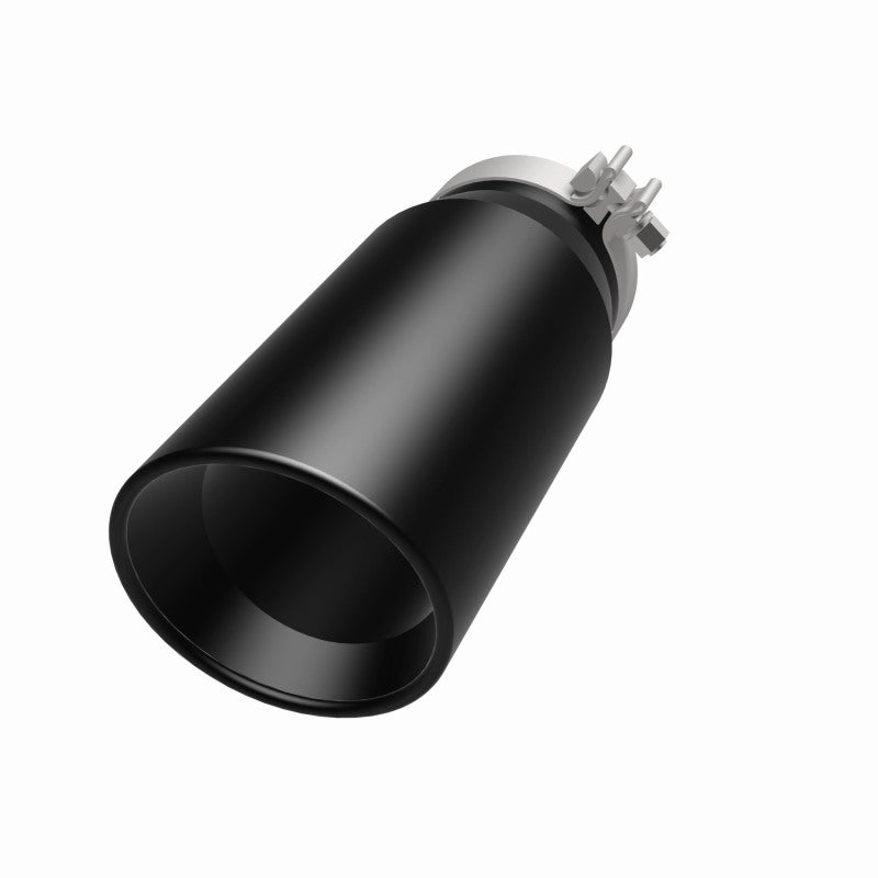 MagnaFlow Tip Stainless Black Coated Single Double Round Single Outlet 5in Dia 4in Inlet 13in L Magnaflow