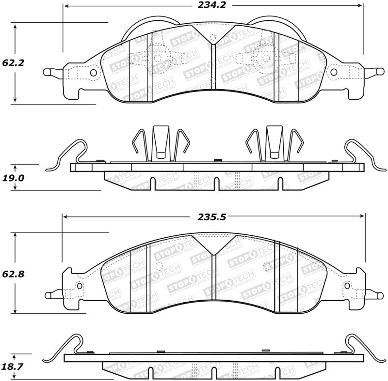 StopTech Premium Ceramic Brake Pads - 308.12780 Stoptech