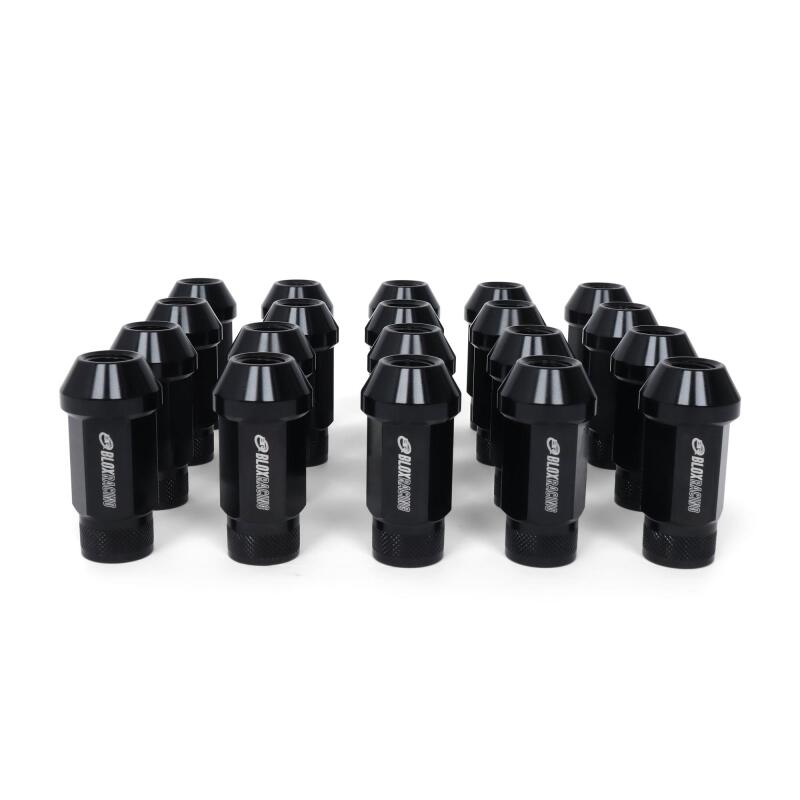 BLOX Racing Street Series Forged Lug Nuts - Black 12 x 1.5mm - Set of 16 (New Design) BXAC-00103-SSBK BXAC-00103-SSBK