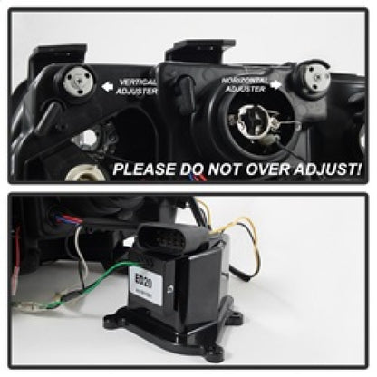 Spyder Audi A6 02-04 Projector Headlights Halogen Model Only - DRL Black PRO-YD-ADA601-DRL-BK SPYDER