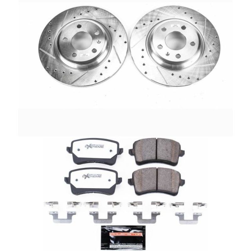 Power Stop 09-16 Audi A4 Rear Z26 Street Warrior Brake Kit PowerStop