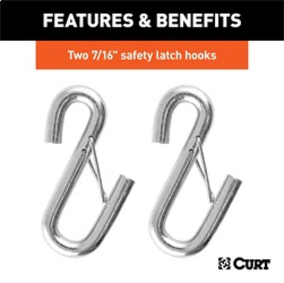 RockJock Curt Towing Safety Cable Kit 44 1/2in Long w/ 2 Snap Hooks 5000lbs 2-Pack RockJock