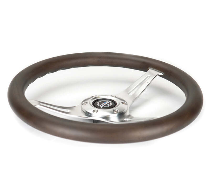 NRG Classic Wood Grain Wheel - 350mm 3 Chrome Silver Spokes Oak Color Wood - ST-015SL-OAK