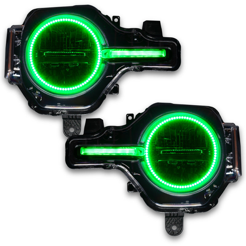 Oracle 21-22 Ford Bronco Headlight Halo Kit w/DRL Bar - Base Headlights ColorSHIFT -w/RF Controller ORACLE Lighting