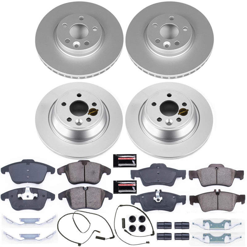 Power Stop 12-15 Land Rover Range Rover Evoque Front & Rear Z23 Coated Brake Kit PowerStop