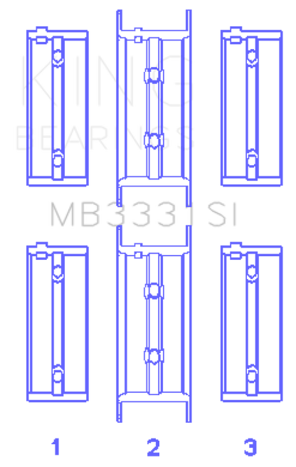 King Engine Bearings Subaru 1300/1600 (Size +0.50mm) Main Bearing Set