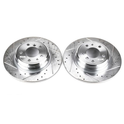 Power Stop 1995 BMW 740i Rear Evolution Drilled & Slotted Rotors - Pair PowerStop