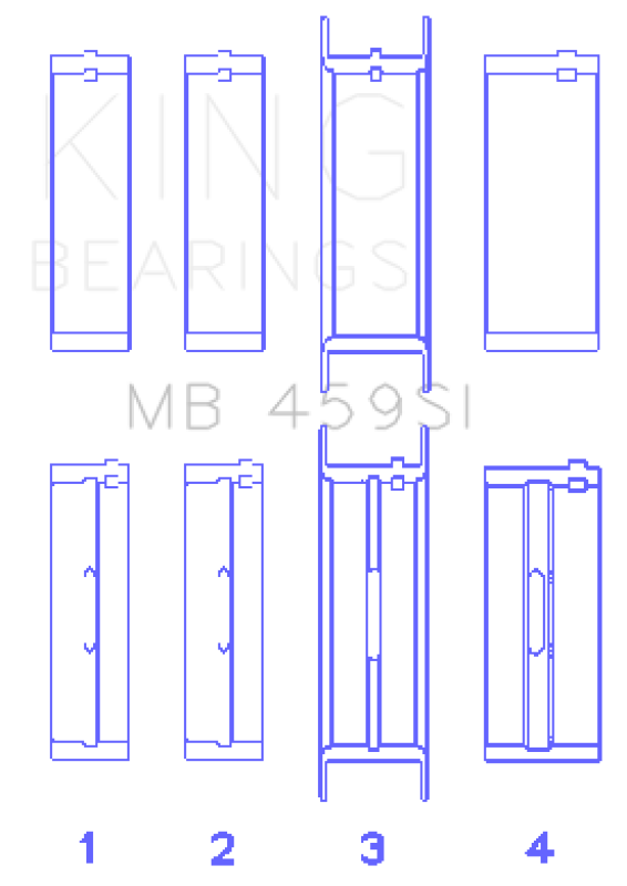 King Engine Bearings Ford V-6 183. (Size +0.50mm) Main Bearing Set