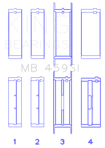 King Engine Bearings Ford V-6 183. (Size +0.75mm) Main Bearing Set
