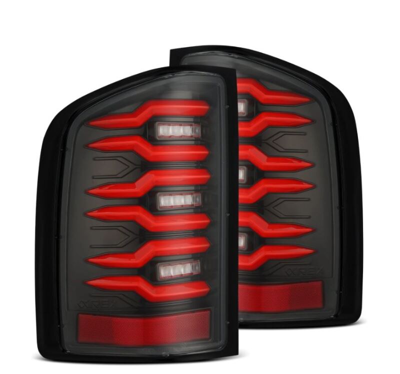 AlphaRex 620000 07-14 Chevrolet Silverado 1500/2500HD/3500HD Luxx-Series LED Tail Lights Black/Red