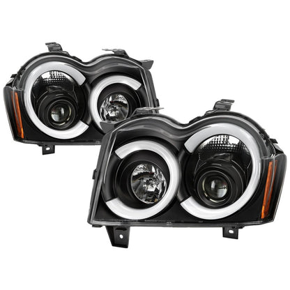 Spyder 05-07 Jeep Grand Cherokee - Light Bar Projector Headlights - Black - PRO-YD-JGC05V2-LB-BK SPYDER