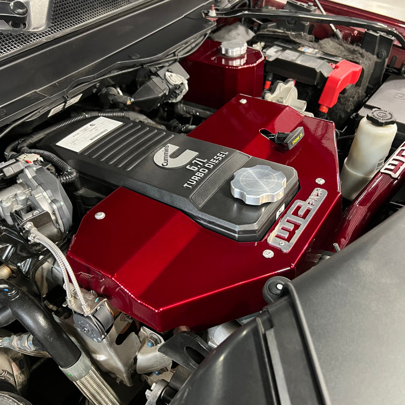 Wehrli 10-24 Dodge Cummins 6.7L Fabricated Aluminum Engine Cover - Semi-Gloss Black - WCF100730-SGB