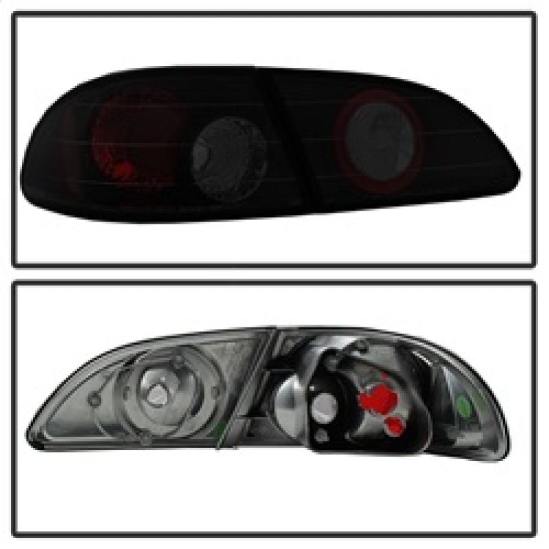 Spyder Toyota Corolla 98-02 Euro Tail Lights Black Smoke ALT-YD-TC98-BSM SPYDER