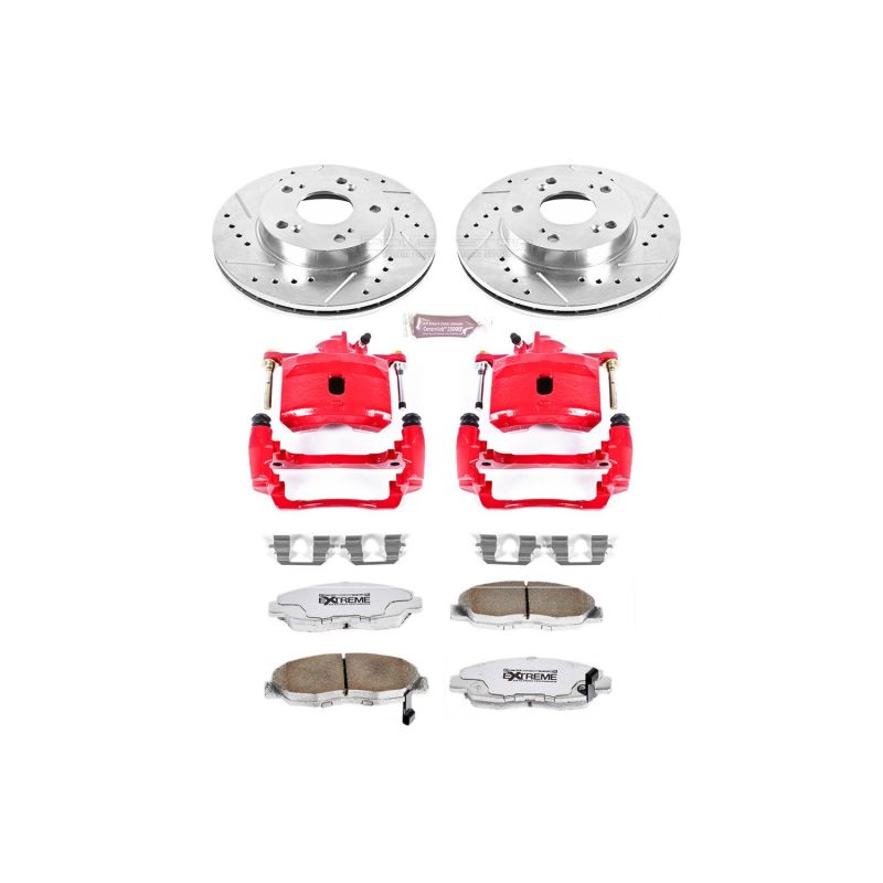 Power Stop 06-11 Honda Civic Front Z26 Street Warrior Brake Kit w/Calipers PowerStop