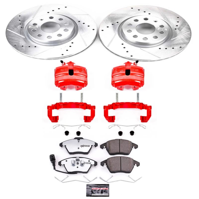 Power Stop 06-09 Audi A3 Front Z26 Street Warrior Brake Kit w/Calipers PowerStop