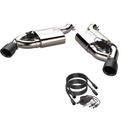 QTP 16-18 Chevrolet Camaro SS 6.2L 304SS Screamer Axle Back Exhaust w/3.5in Dual Black Tips QTP