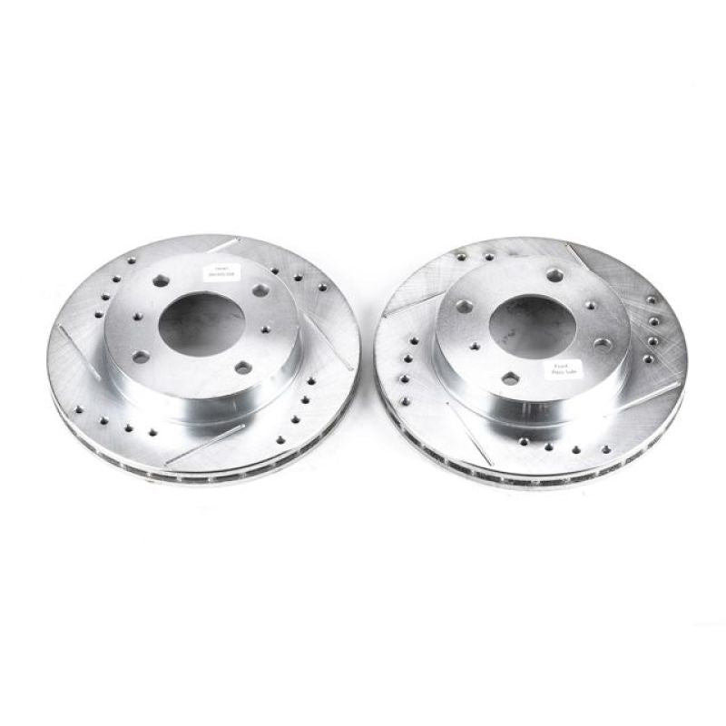 Power Stop 89-96 Nissan 240SX Front Evolution Drilled & Slotted Rotors - Pair