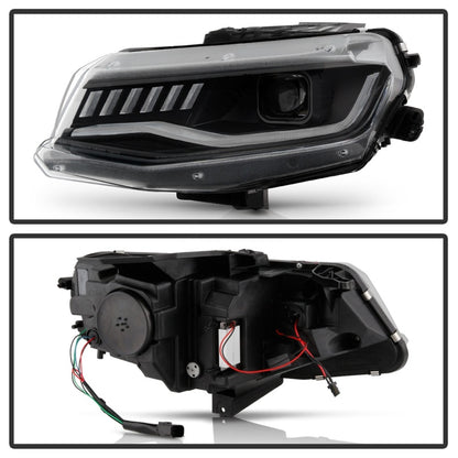 Spyder Chevy Camaro 16-18 HID Model Full LED Headlights Black PRO-YD-CCAM16HIDAP-SEQ-BK SPYDER