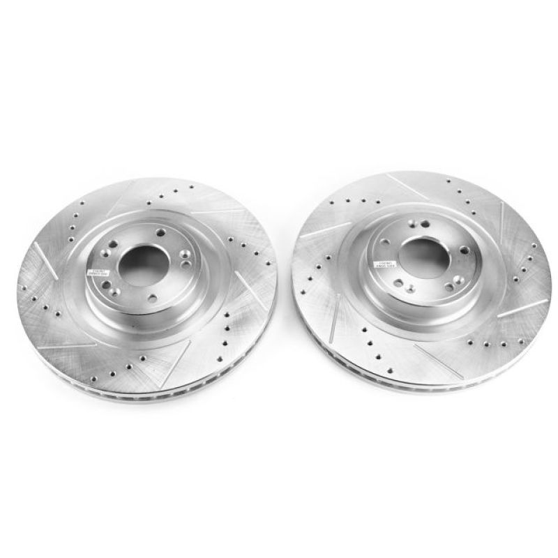 Power Stop 12-16 Hyundai Equus Front Evolution Drilled & Slotted Rotors - Pair PowerStop