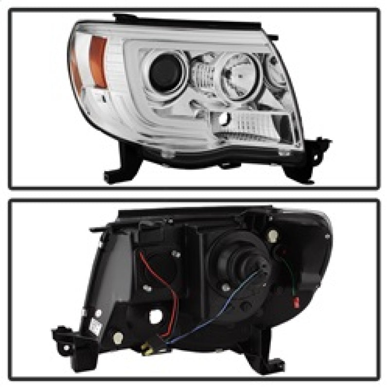 Spyder Toyota Tacoma 05-11 Projector Headlights - Light Bar DRL - Chrome PRO-YD-TT05V2-LB-C SPYDER