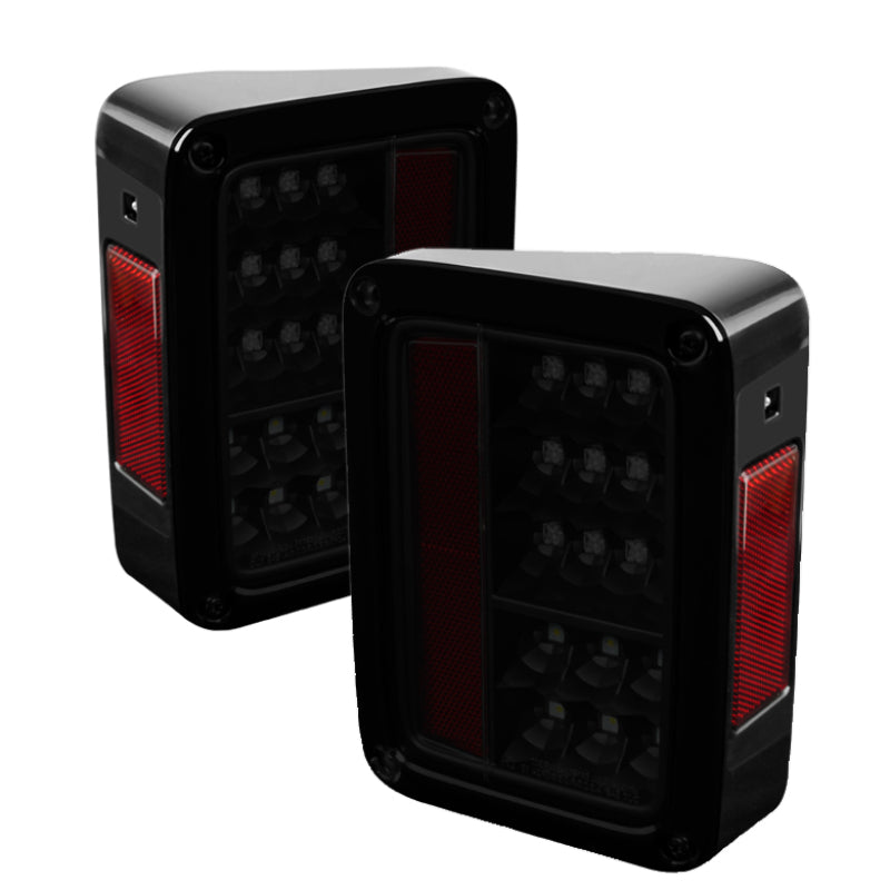 Spyder Jeep Wrangler 07-15 LED Tail Lights Black Smoke ALT-YD-JWA07-LED-BSM SPYDER