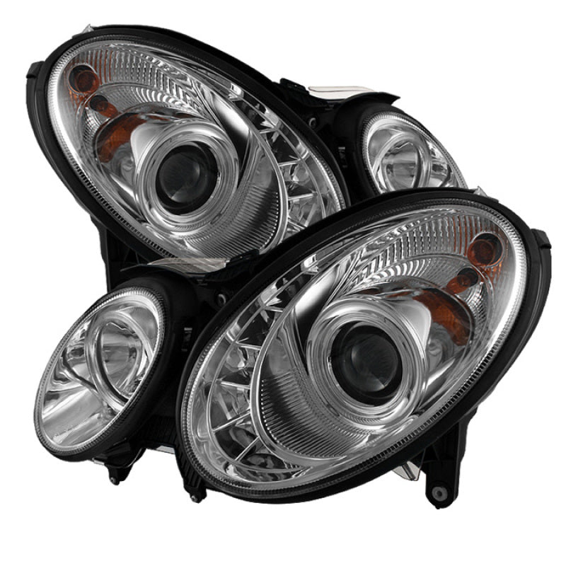 Spyder Mercedes Benz E-Class 07-09 Projector Headlights Halogen - DRL Chrm PRO-YD-MBW21107-DRL-C SPYDER