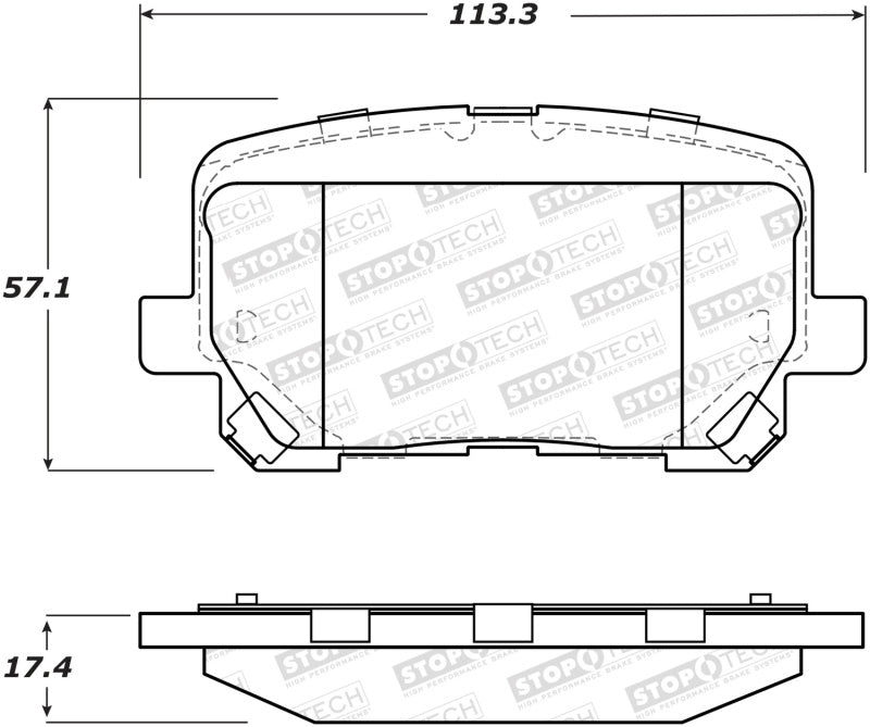 StopTech Premium Ceramic Front Brake Pads - 308.17660 Stoptech