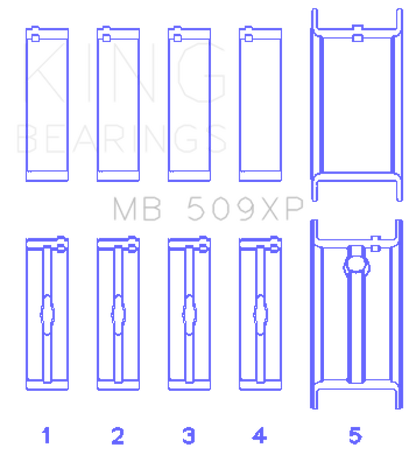 King Engine Bearings ChevrolET 400 V8 (Size STDX) Main Bearing Set