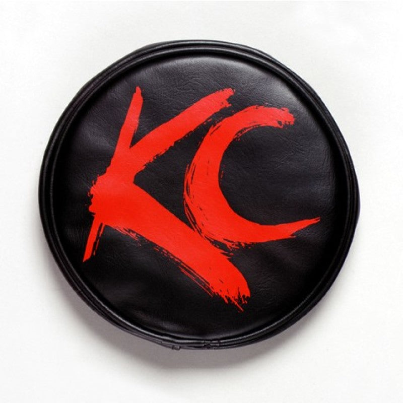 KC HiLiTES 6in. Round Soft Cover (Pair) - Black w/Yellow KC Logo KC HiLiTES