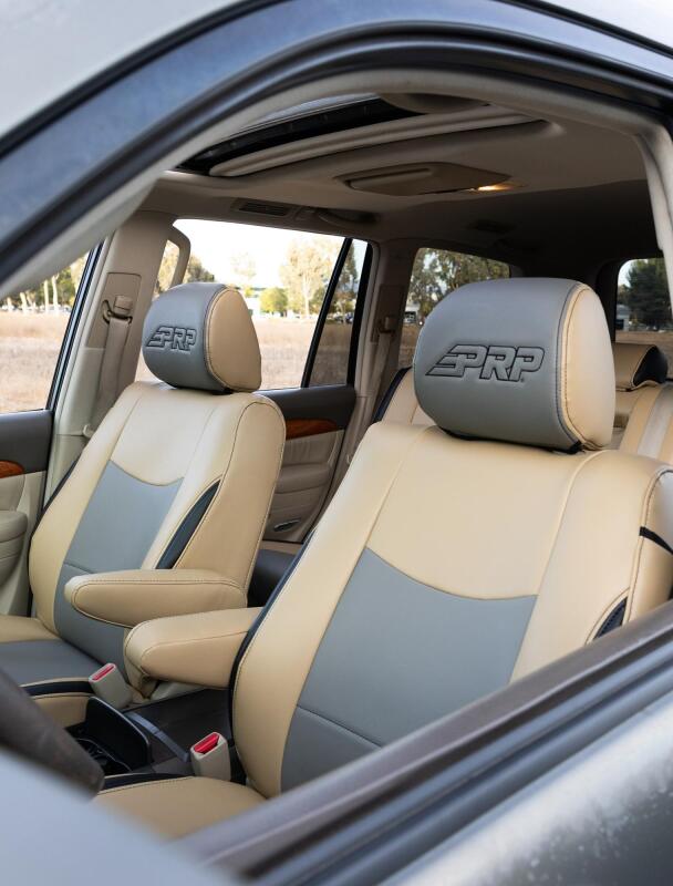 PRP 03-09 Lexus GX470 Front Seat Covers (Pair) - Black w/ Red Stitch
