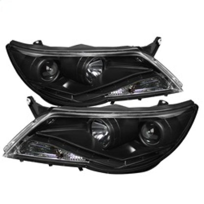 Spyder Volkswagen Tiguan 09-11 Projector Headlights DRL Black High H1 Low H7 PRO-YD-VTIG09-DRL-BK SPYDER