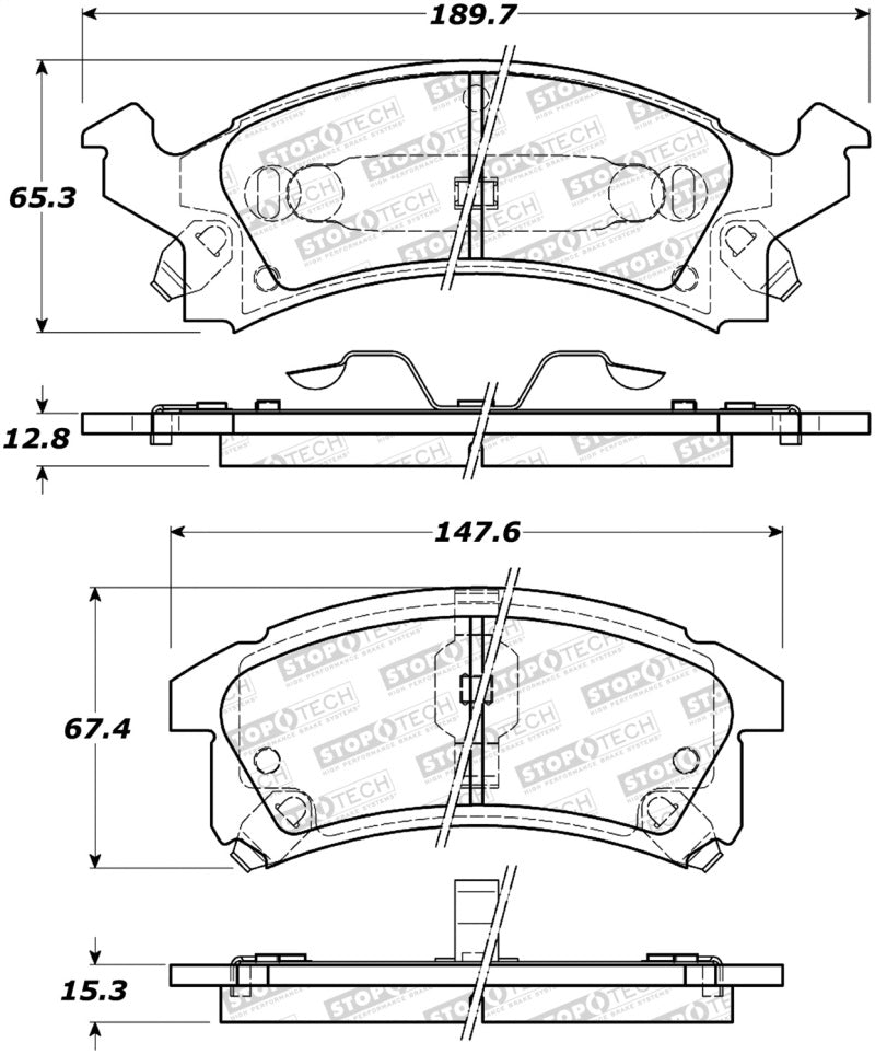 StopTech Premium Ceramic Rear Brake Pads - 308.05060 Stoptech