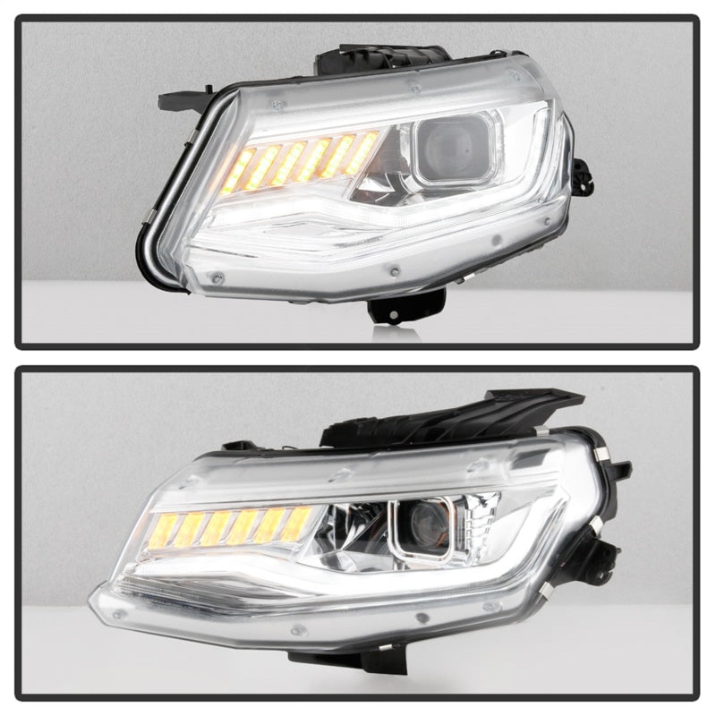 Spyder Chevy Camaro 16-18 (Do Not Fit Halogen) Projector Headlights Chrome PRO-YD-CCAM16HIDSI-SEQ-C SPYDER