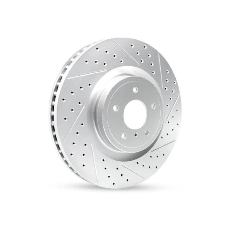 R1 13-26 Honda Civic Sedan Front Left Drilled & Slotted Geo-Carbon Rotor