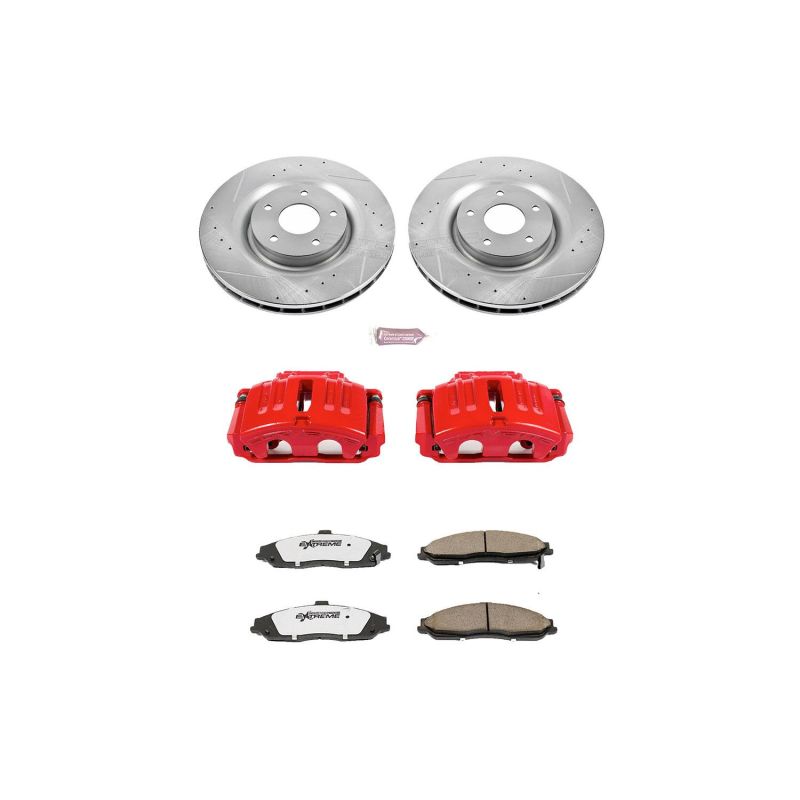 Power Stop 05-13 Chevrolet Corvette Front Z26 Street Warrior Brake Kit w/Calipers PowerStop