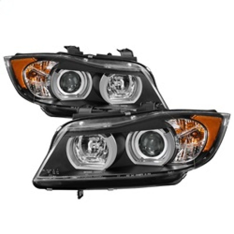 Spyder BMW E90 3-Series 06-08 4DR Headlights - Halogen Model Only - Black PRO-YD-BMWE9005V2-AM-BK SPYDER