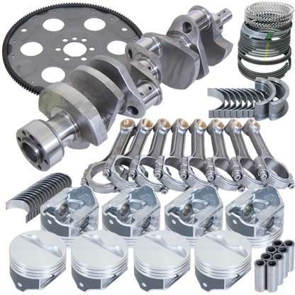Eagle Chevy 350 1Pc 3.750in Crank 5.700in I-Beam Rods 4.000in Pistons 153 Tooth FP Balanced Assembly