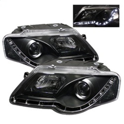 Spyder Volkswagen Passat 06-08 Projector Headlights DRL Black High H1 Low H1 PRO-YD-VP06-DRL-BK SPYDER