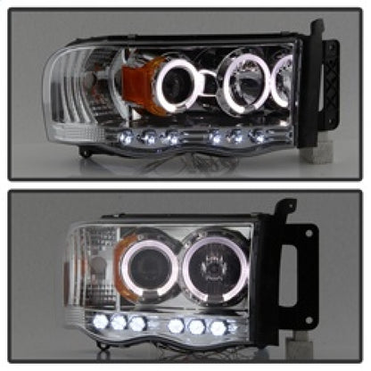 Spyder Dodge Ram 1500 02-05/Ram 2500 03-05 Projector Headlights LED Halo LED Chrm PRO-YD-DR02-HL-C SPYDER
