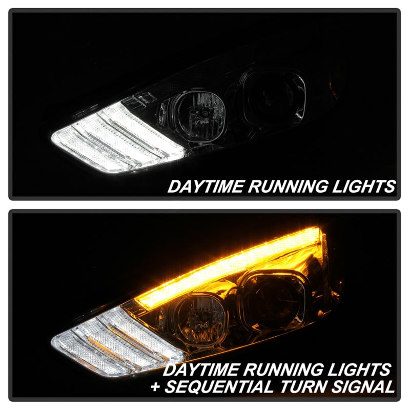 Spyder 15-18 Ford Focus Projector Headlights - Seq Turn Light Bar - Chrome PRO-YD-FF15-LBSEQ-C SPYDER