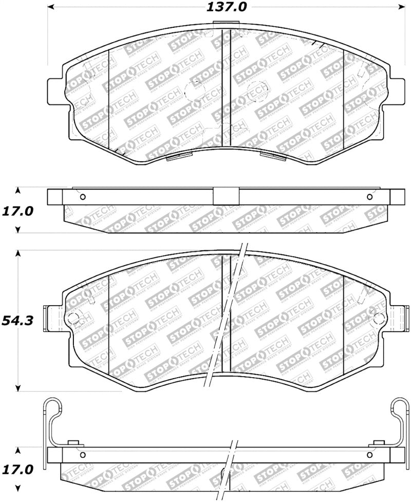 StopTech Street Disc Rear Brake Pads - 305.07000 Stoptech