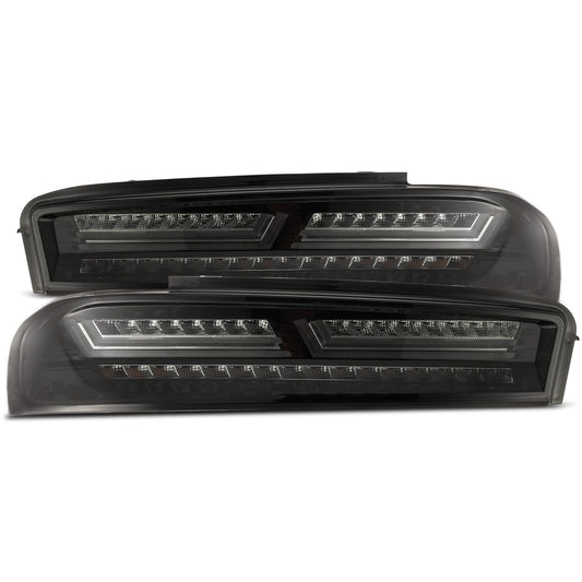 AlphaRex 16-18 Chevrolet Camaro PRO-Series LED Tail Lights Jet Black - 610010 AlphaRex