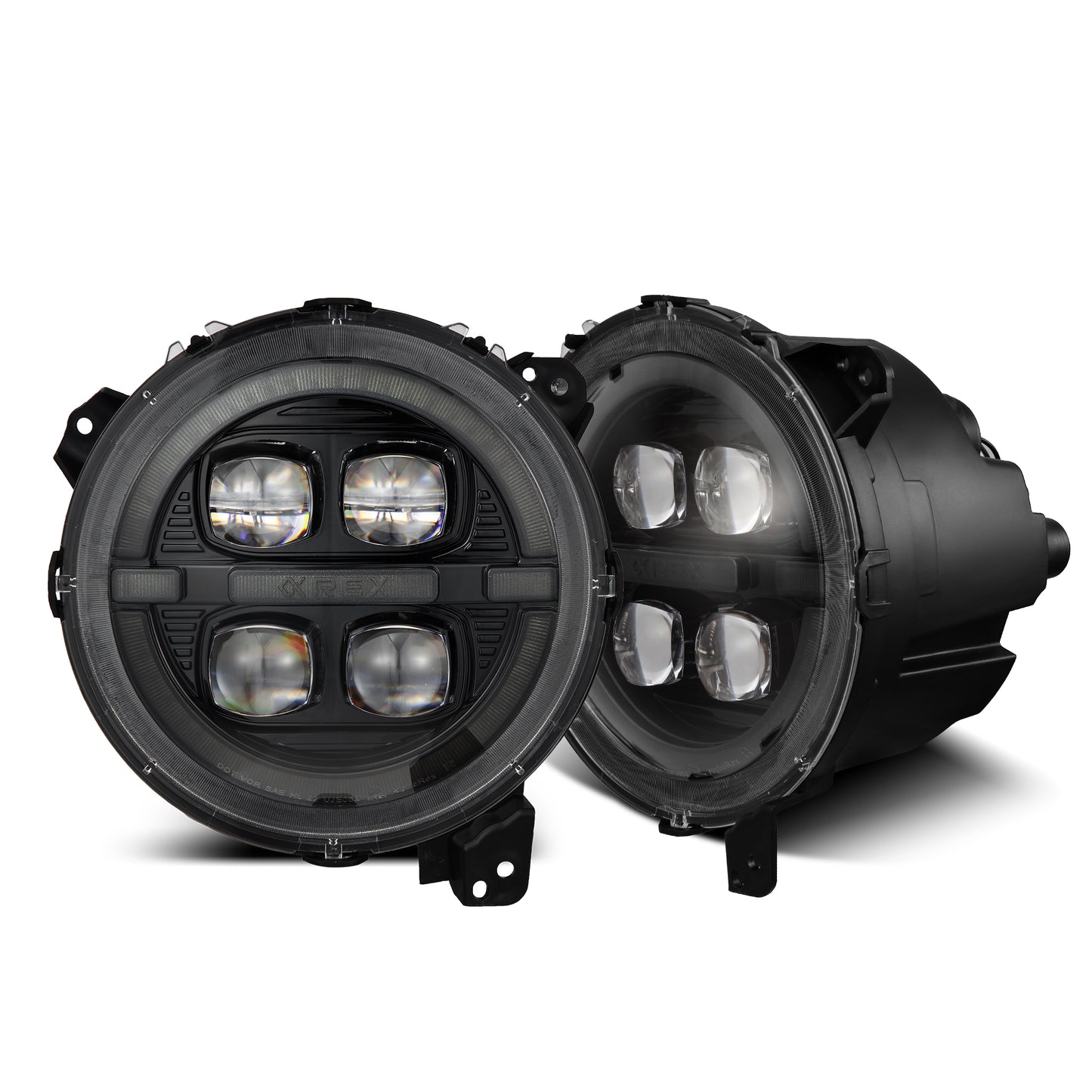 AlphaRex 880867 18-23 Jeep Wrangler JL/Gladiator JT NOVA-Series LED Projector Headlights Alpha-black - 880867