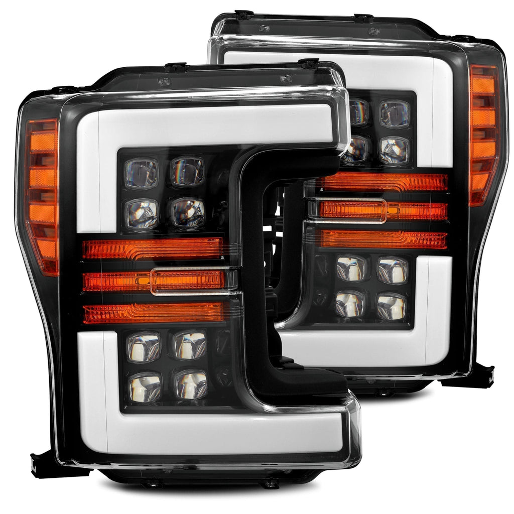 AlphaRex 17-19 Ford Super Duty NOVA-Series LED Projector Headlights Jet Black - 880100 AlphaRex