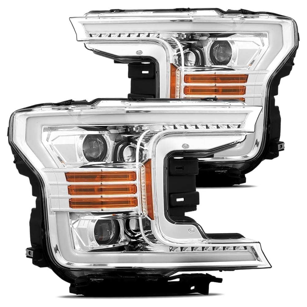 AlphaRex 18-20 Ford F150 PRO-Series Halogen Projector Headlights Chrome - 880187 AlphaRex