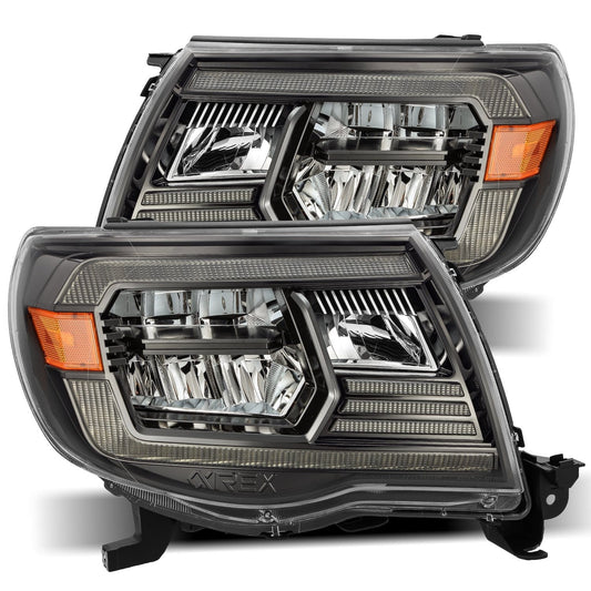 AlphaRex 05-11 Toyota Tacoma LUXX-Series LED Crystal Headlights Alpha-Black - 880733 AlphaRex