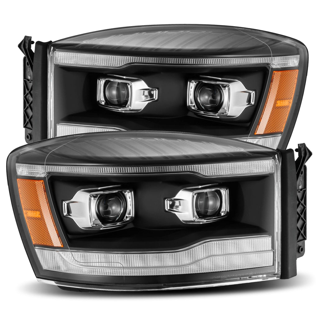 AlphaRex 880535 06-08 Dodge Ram LUXX-Series LED Projector Headlights Black - 880535