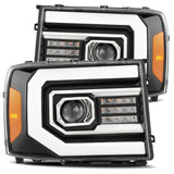 AlphaRex 07-13 GMC Sierra PRO-Series Halogen Projector Headlights Jet Black - 880605