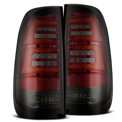 AlphaRex 97-03 Ford F150 / 99-16 F250/F350 Super Duty PRO-Series LED Tail Lights Red Smoke - 654020 AlphaRex